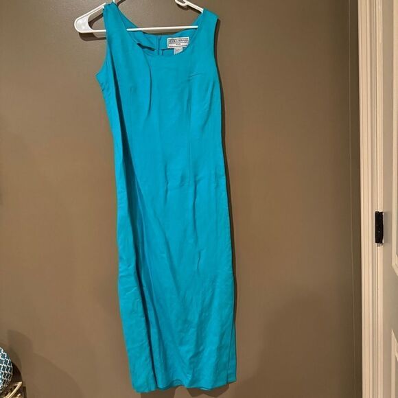 Jessica Howard Linen Blend 2 Pc Embroidered Dress Set Size 8 Petite - Picture 3 of 8